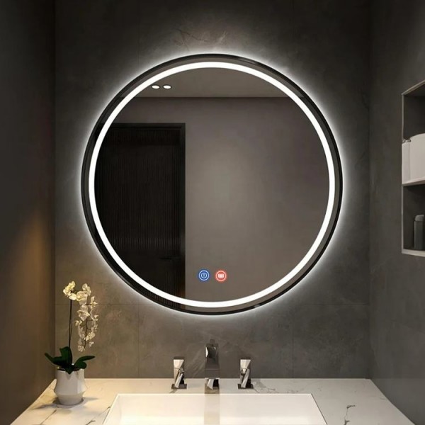 Modern 220V Smart LED Mirror Lamps for Hotel or Home Wall Mounted with Touch Sensor Switch Waterproof Bathroom Lighting