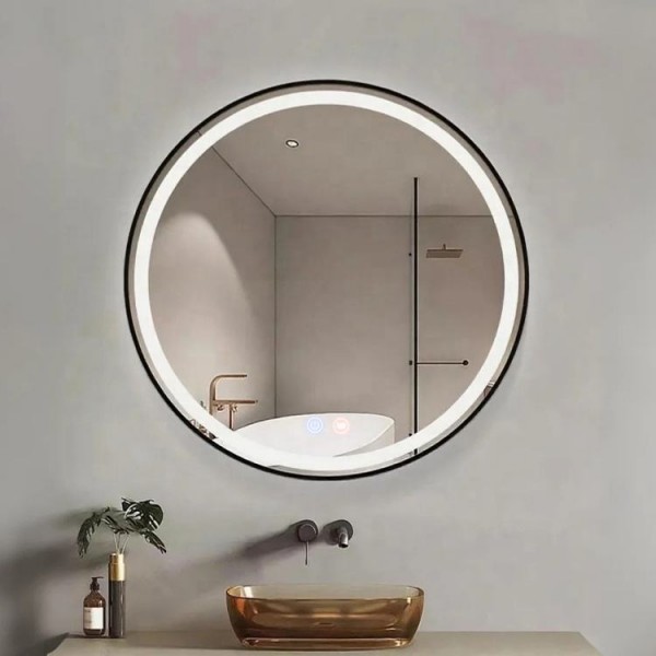 Modern 220V Smart LED Mirror Lamps for Hotel or Home Wall Mounted with Touch Sensor Switch Waterproof Bathroom Lighting