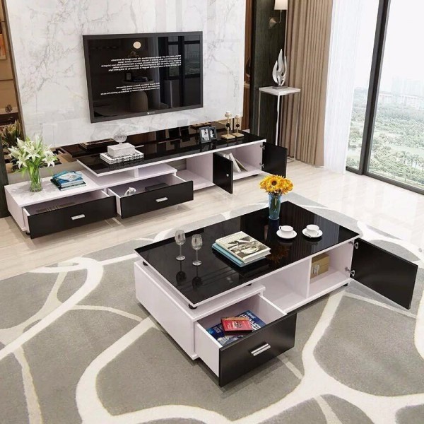 Home Furnishings Modern Luxury Wholesale Cheap Price Living Room Coffee Tables Glass Top Coffee Table Set