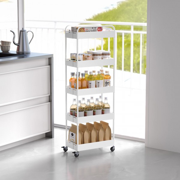 NEW DESIGN Width Adjustable Metal Slim Kitchen Storage Cart