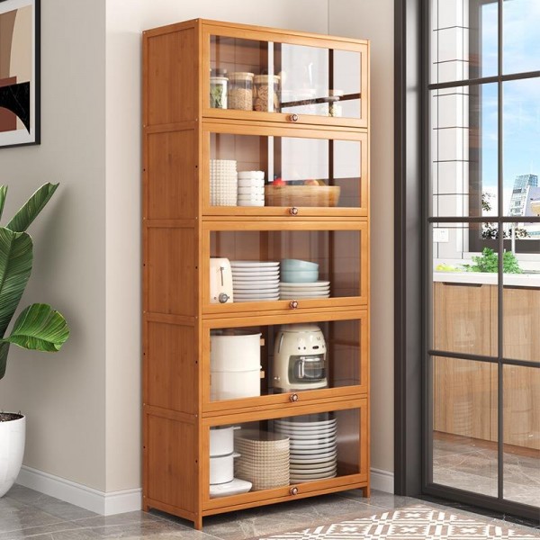 Kitchen Sideboard Basement Storage Shelves,Pantry Organizer and Cube, Bakers Rack Cabinet with Doors