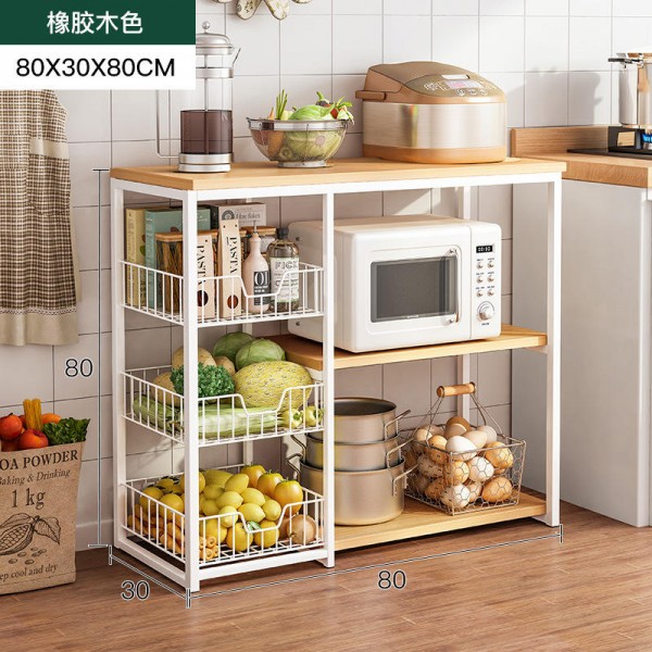 Wholesale Kitchen Space Saving Furniture Metal Rack Household Thick Steel Frame Kitchen Storage Shelf