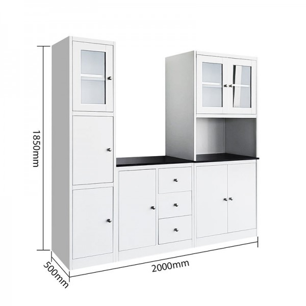 Modern Home Furniture Dinning Metal Kitchen Cupboard Steel White Cabinet Restaurant Combination High Buffet Cabinet