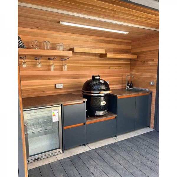 New Design Stainless Steel Outdoor Kitchen Cabinets Modern Kitchen with Stove BBQ Grill Set