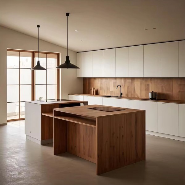 Vermont Classic Wood Kitchen Cabinet Affordable Price Customized Wood Grain Villa Kitchen Cabinet