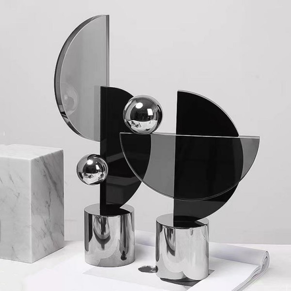 Light Luxury Style High-grade Crystal Geometric Ornaments Home Accessories Living Room TV Cabinet Abstract Soft Furnishing Art