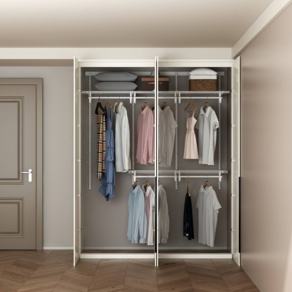 Modern Bedroom Furniture Superior Quality Steel Cloth Wardrobe Closet System Easy Assembly Durable Convertible for Hotel Use