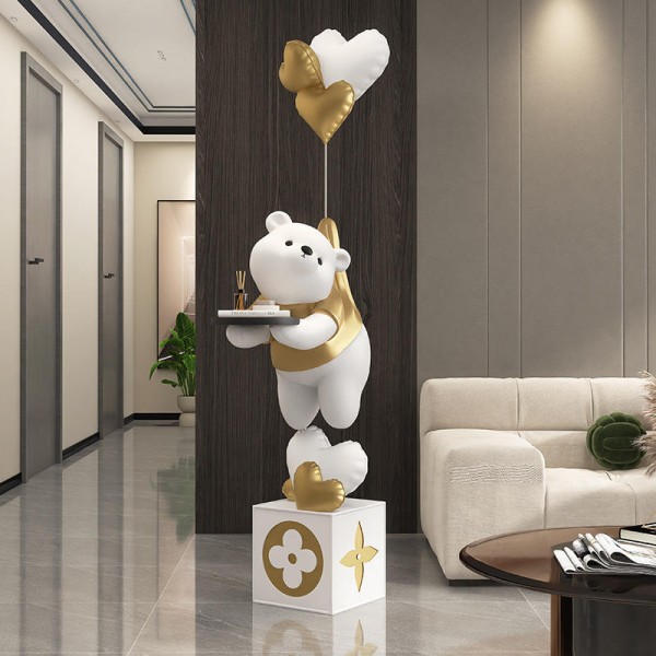 Modern Large Bear Living Room Floor Furnishings Luxury Home Decorations High-End Housewarming Gifts Customization Wholesale