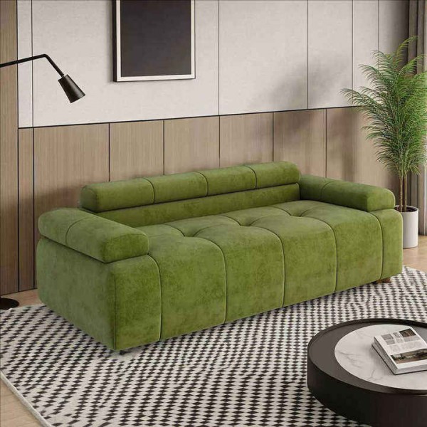 2025 comfortable velvet cushion sofa lounge chair solid wood frame sofa bed