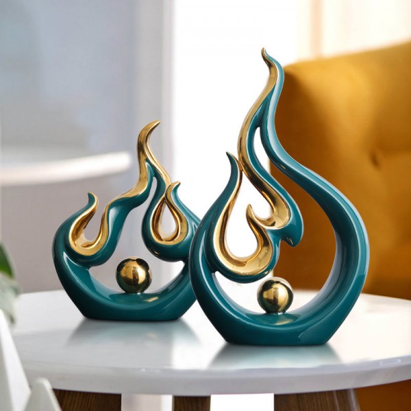 Luxury Modern Home Decor Accessories Unique Artistic Style Ceramic Ornament Silver Gold White Creative Decoration
