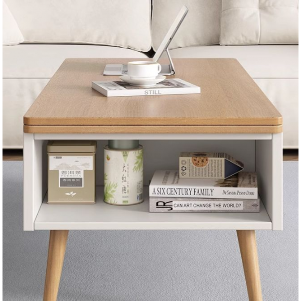 Lift Top 4 in 1 Coffee Table with Hidden Storage Compartment, Wooden Coffee Table Central Table for Living Reception Room