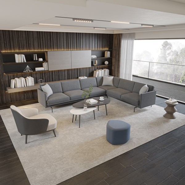 Modern Home Decor L-shaped Comfort Living Room Furniture Handicraft Style Lounge Couch