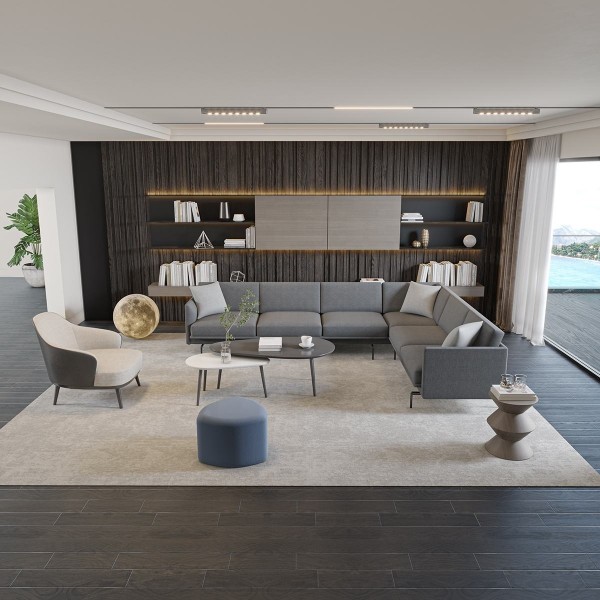 Modern Home Decor L-shaped Comfort Living Room Furniture Handicraft Style Lounge Couch