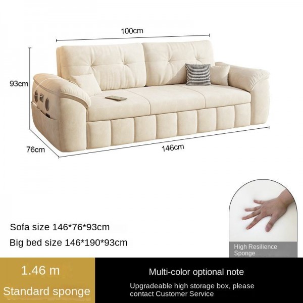Modern Design Multifunctional Space-Saving Foldable Living Room Furniture Storage Drawer Bluetooth Speaker Convertible Sofa Bed