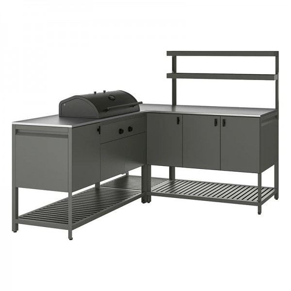 Modern Outdoor Dining Furniture Aluminum Patio Set with Kitchen Cabinet & Sink Stylish Kitchen Cabinet Design