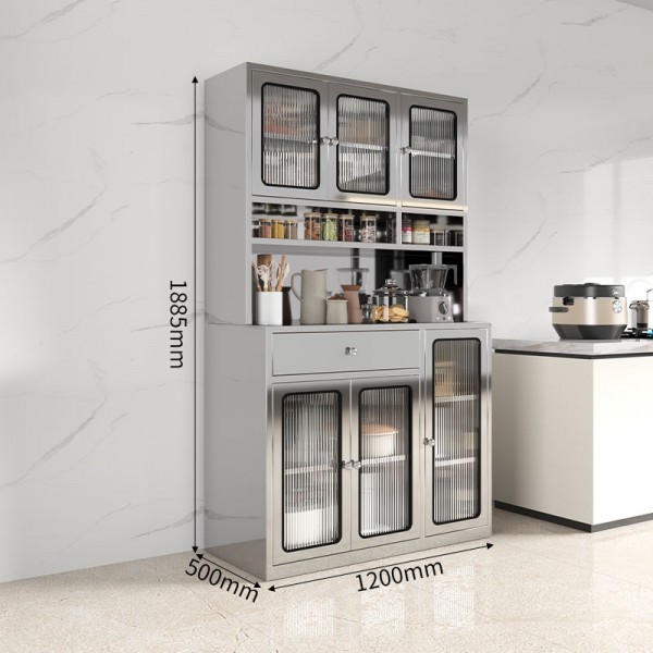 High Quality Stainless Steel Kitchen Side Cabinet with Large Capacity Storage and Drawers Kitchen Islands and Carts
