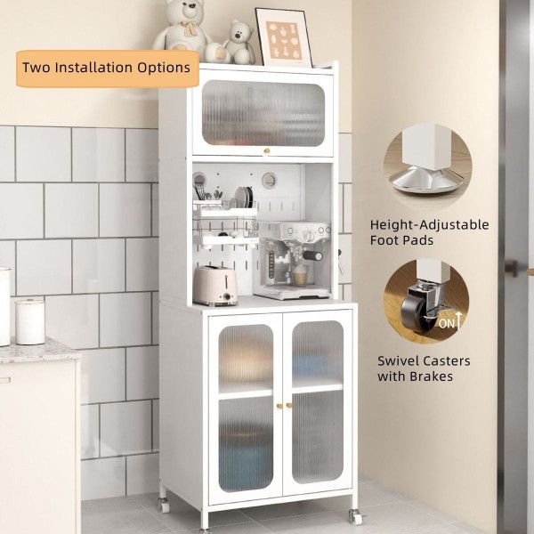 Home Furniture Kitchen Mobile Kitchen Storage Cabinet with Doors Movable Steel Kitchen Cabinet Organizer Shelf