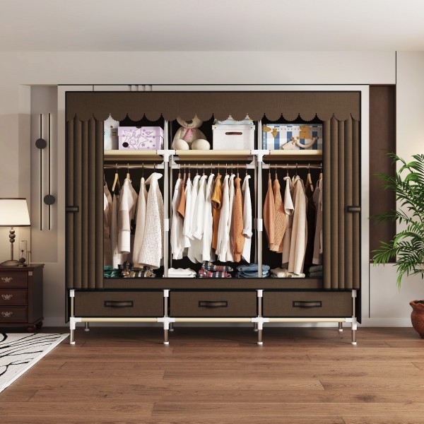 Portable Wardrobes Lightweight and Easy to Assemble, Space-saving and Dust-proof