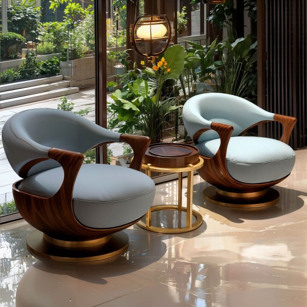 Modern Aesthetic Solid Grey Walnut Wood Lounge Chair Creative New Design Sofa for Home Living Room Furniture Leisure Chair