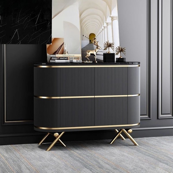Modern Style Durable Indoor Furniture Set for Dining Room Bedroom Living Room Large Capacity Side Cabinet Slab Top for Home