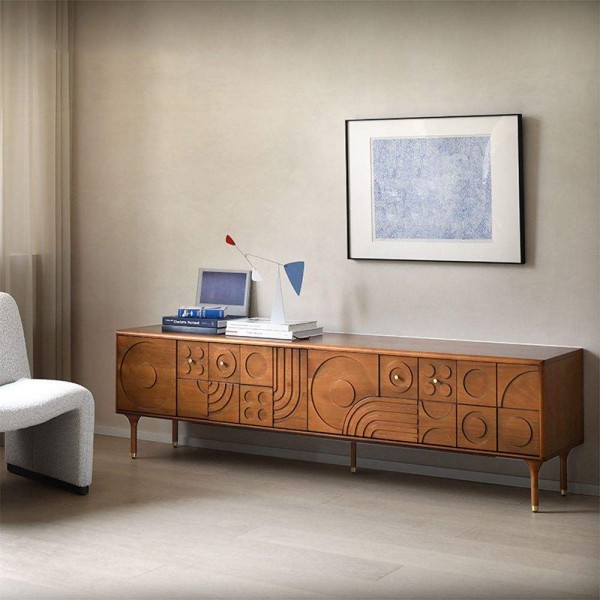 American Country Style Living Room Furniture Set TV Table Center Table Entertainment Media TV Stand and Coffee Table Set