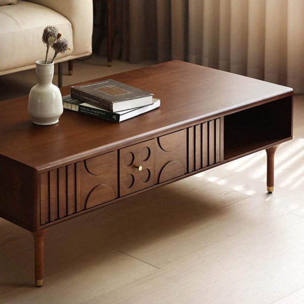 American Country Style Living Room Furniture Set TV Table Center Table Entertainment Media TV Stand and Coffee Table Set