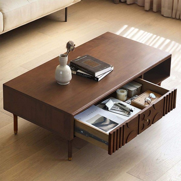 American Country Style Living Room Furniture Set TV Table Center Table Entertainment Media TV Stand and Coffee Table Set