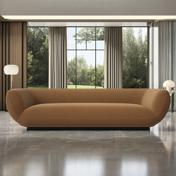 Modern Luxury Italian Style Living Room Furniture Sofa Home Fabric Curved Contour Loveseat Lotus Sofa Set 2
