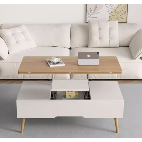 Lift Top 4 in 1 Coffee Table with Hidden Storage Compartment, Wooden Coffee Table Central Table for Living Reception Room