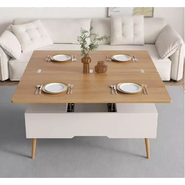 Lift Top 4 in 1 Coffee Table with Hidden Storage Compartment, Wooden Coffee Table Central Table for Living Reception Room