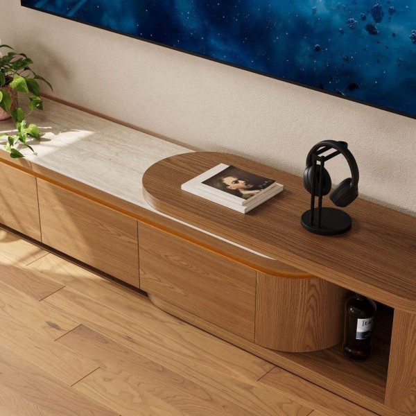Modern Luxury TV Stand and Coffee Table Set Extendable TV Stand Wooden Living Room Set Round Coffee Table Tv Stand Set
