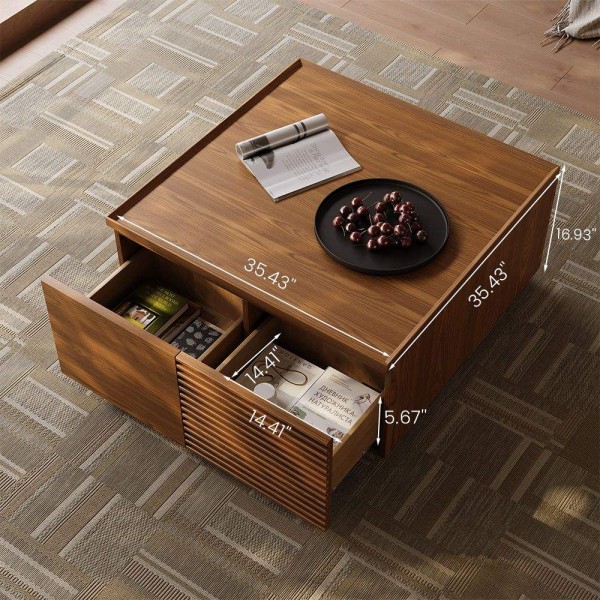 Modern Luxury Wooden Living Room Furniture Set Tv Cabinet Center Table Entertainment Tv Stand and Coffee Table Set