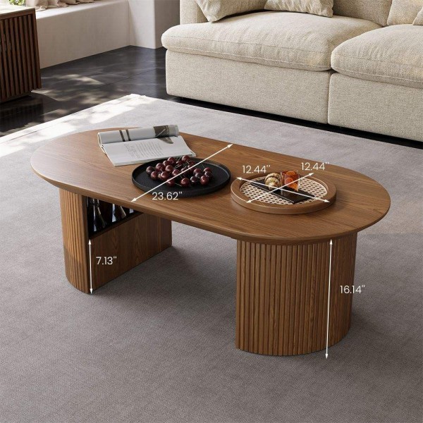 Modern TV Stand Walnut Living Room Sets Standing Rectangular Tv Console Oval Coffee Table Tv Stand Set for Living Room