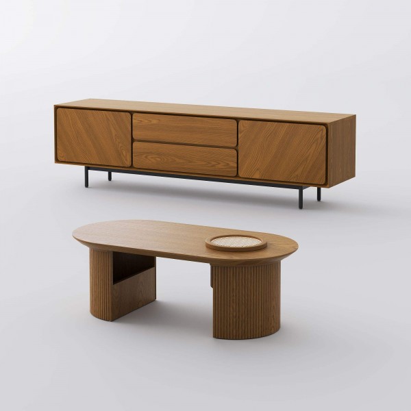 Modern TV Stand Walnut Living Room Sets Standing Rectangular Tv Console Oval Coffee Table Tv Stand Set for Living Room