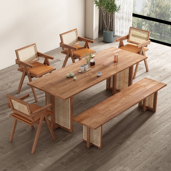 Modern Customize Home Furniture Wicker Rattan Office Conference Restaurant Wood Dining Room Dinner Kitchen Table