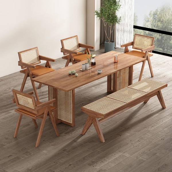 Modern Customize Home Furniture Wicker Rattan Office Conference Restaurant Wood Dining Room Dinner Kitchen Table