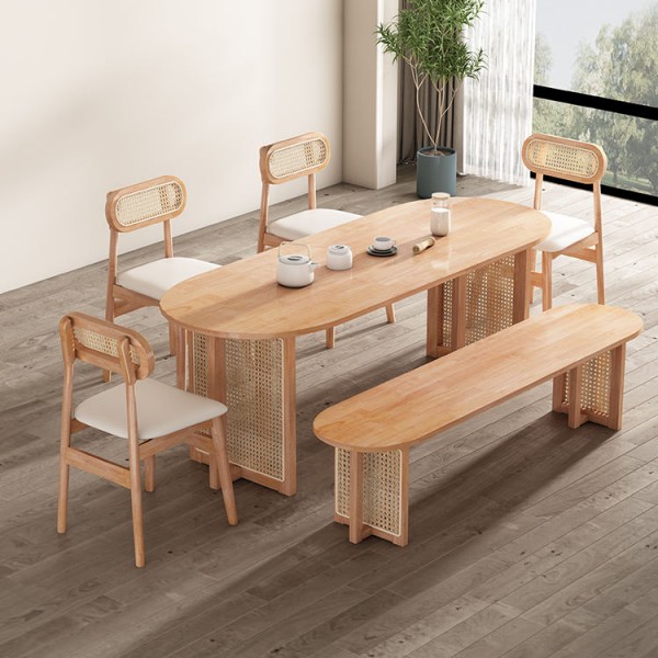 Modern Customize Home Furniture Wicker Rattan Conference Restaurant Office Wood Dining Room Dinner Kitchen Table