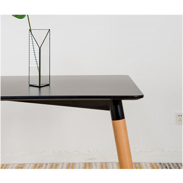 Restaurant 4 Seater Wooden Kitchen Room Gloss White Mdf Top Rectangular Dining Tables for Small Spaces