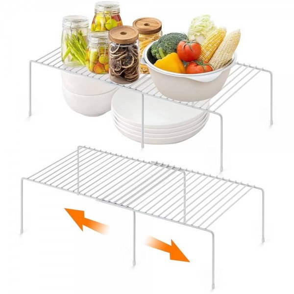 Multifunctional Wrought Iron Retractable Kitchen Storage Rack Seasoning & Food Storage Cabinets for Pots Bowls Chopsticks