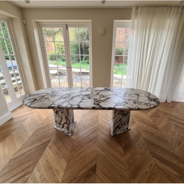 Modern Nordic Marble Round Desk Dining Room Calacatta Violet Customized Natural Kitchen Dining Table 6 Chairs Set New Arrival