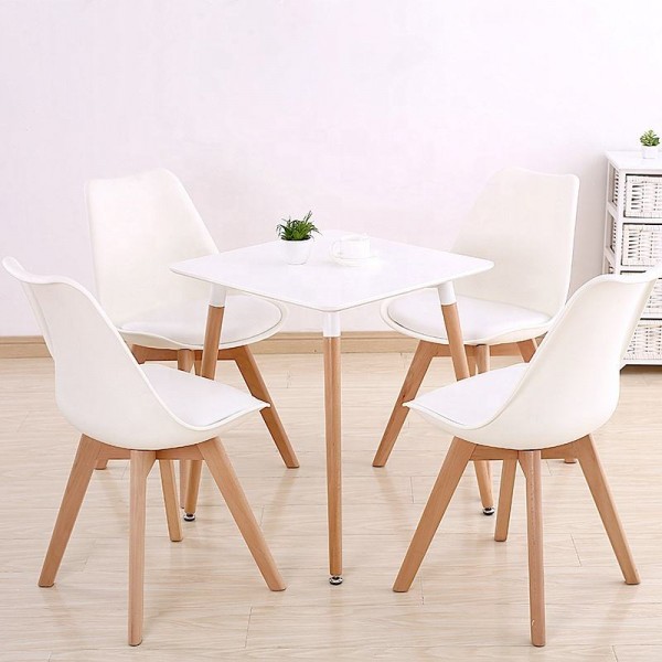 Modern Mesa De Comedor Dining Room Furniture Set Small Nordic Restaurant 80cm Mdf Cafe Kitchen White Square Wooden Dining Table