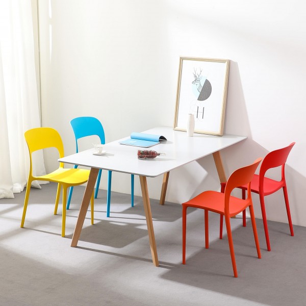 Modern Mesa De Comedor Dining Room Furniture Set Small Nordic Restaurant 80cm Mdf Cafe Kitchen White Square Wooden Dining Table