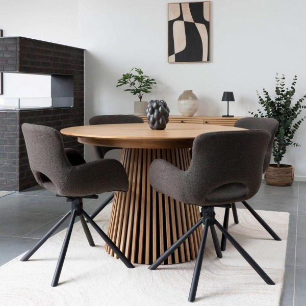 Indoor Oval Wood Long Retractable Sliding Extensible Kitchen Round Extendable Wooden Dining Table for 4 6 8 People