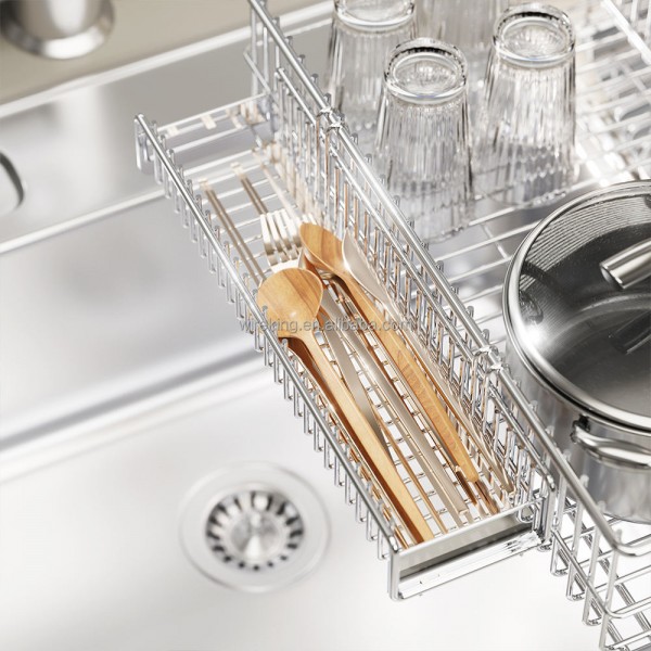 WIREKING 2 Tier Stainless Steel Plate Rack Kitchen Storage Organizer Cutting Board Holder Over the Sink Dish Drying Drainer Rack