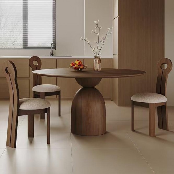 ModHomi Round Wood Dining Set High Quality Dinning Table Modern Kitchen Restaurant Furniture Stackable Storage Nordic Design