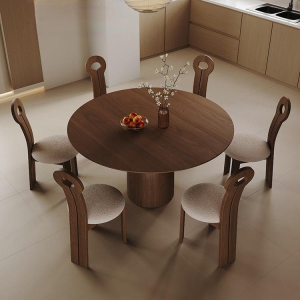 ModHomi Round Wood Dining Set High Quality Dinning Table Modern Kitchen Restaurant Furniture Stackable Storage Nordic Design