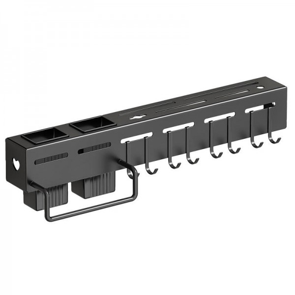 Single-Tier Wall Mounted Metal Kitchen Organizer Rack Multifunctional Chopstick Knife Utensil Storage Holder