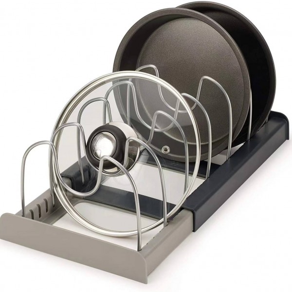 Hot Sale Stainless Steel Expandable Pans and Pots Lid Organizer Rack Dish Holder Wire Shelf Dish Drying Pot Rack