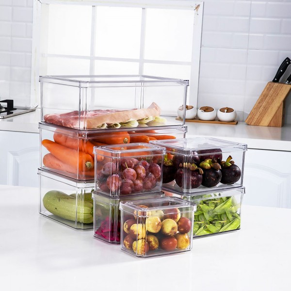 Fridge Organizer Refrigerator Organizer Home Kitchen Stackable Plastic Storage Vegetable Food Container Box