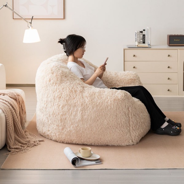 Modern European Style PV Fur Bean Bag Sofa Comfortable Stylish Seat for Living Room with Waterproof Fabric and Foam Filling